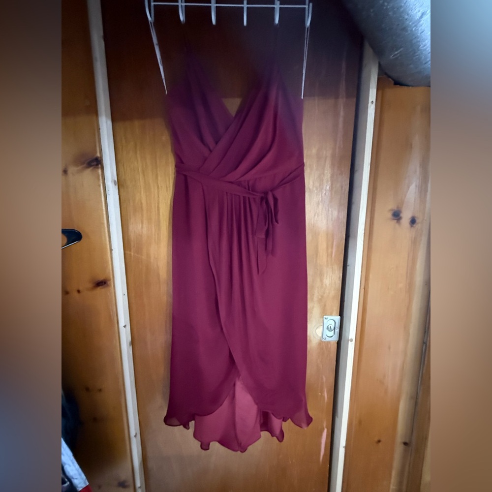 Chic Wine Red High Low Dress